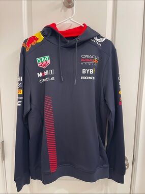 Red Bull Racing Dark Blue Hooded Team Sweatshirt